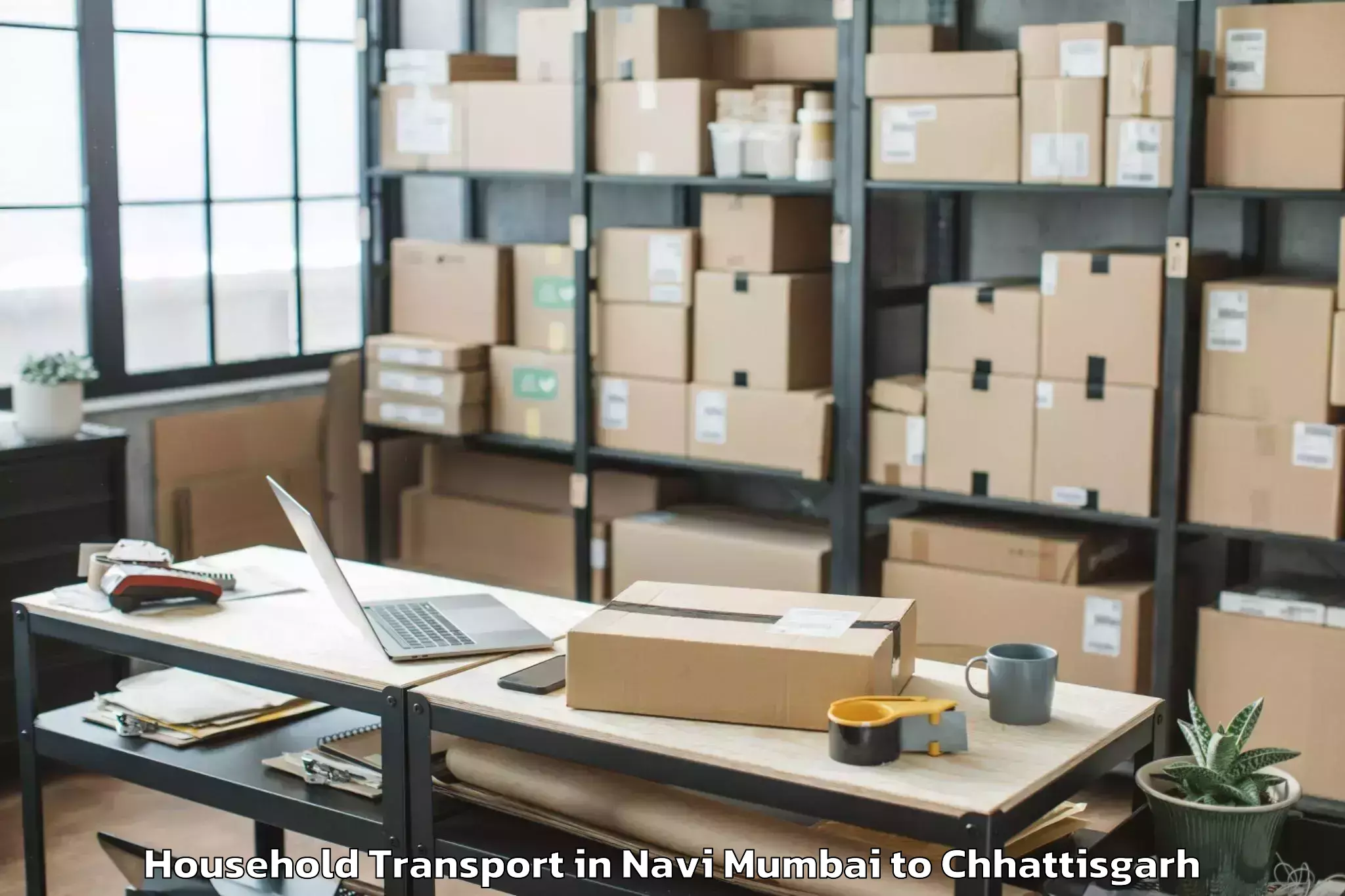 Book Navi Mumbai to Korba Household Transport